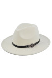 Flat Brim Woolen Jazz Hat with Belt Unishe Wholesale MOQ 3PCS