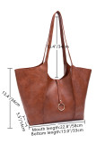 Solid Color Large Capacity Leather Tote Bag MOQ 3PCS