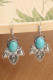Vintage Turquoise Leaf Texture Carved Earrings MOQ 5PCs