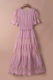 Pink Luminous Dawn Lace Gown