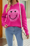 Smile Pattern Long Sleeve Pullover Sweater
