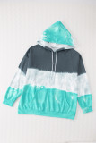 Green Gradient Colorblock Pullover Hoodie