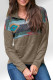 Aztec Print Atop Khaki Pullover Sweatshirt