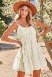 Beige Tiered Textured Babydoll Dress