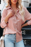 Apricot Shiny Satin Buttons Shirt