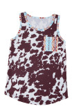 Cow Print Aztec Pocket Tank Top