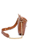 Plain PU Leather Zipper Fanny Pack Crossbody Bag