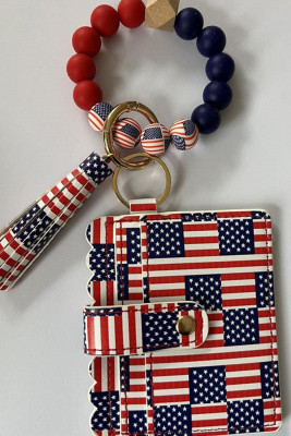 American Flag Print Card Bag Key Chain MOQ 5pcs