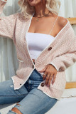 Vintage Button Pockets Front Open Cardigan
