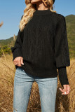 Plain Lantern Sleeves Loose Knit Sweaters