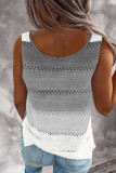 Gray Color Block Knitted Tank Top