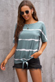 Green Tie-dye Print Loose T-shirt