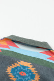 Aztec Print Atop Sage Green Pullover Sweatshirt