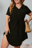 Plus Size Drawstring Elastic Waist Irregular Hem Dress Unishe Wholesale