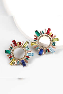 Rhinestone Alloy Earrings MOQ 3pcs