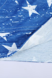American Flag Drawstring Casual Elastic Waist Pocketed Shorts