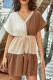 Color Block V Neck Drawstring Dress Unishe Wholesale