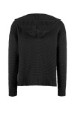 Cable Knit Open Front Cardigan With Hood
