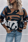 Color Block Tiger Striped Pullover Sweaters