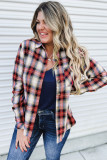 Red Plus Size Plaid Pattern Shirt