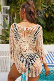 Long Sleeve Hollow-out Crochet Beachwear
