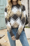 Mosaic Diamond Plaid Knit Sweaters