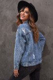 Rivet Pocket Button-up Denim Jacket