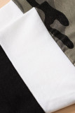 Plus Size Quarter Zip Camo Color Block Sweatshirt