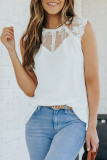 White Lace Cape Flowy Tank Top