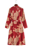 Floral Print Open Kimono Dress Cover Up