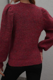 Plain Puffy Sleeves Pullover Sweaters