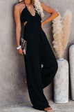 Cut Out Backless Solid Long Pants Jumpsuit Unishe Wholesale