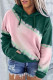 Green Tie Dyed Color Block Plus Size Hoodie