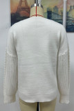 Cable Knit Sleeves Plain Pullover Sweaters
