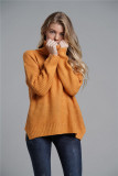 Mustard Turtle Neck Pullover Sweaters