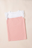 Flutter Shoulder Striped Print Tank Top