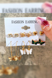 Alloy and Pearl Retro Earrings 6 Pairs Set