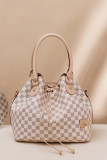 Plaid PU Bucket Hand Bag MOQ 3pcs