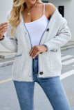 Vintage Button Pockets Front Open Cardigan