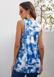 Blue Tie Dye Cross Tank Top