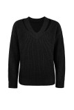 Plain Slope V Neck Pullover Sweaters