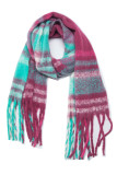 Plaid Tassel Trim Scarf MOQ 3pcs