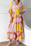 Paisley Floral Print Flare Sleeves Maxi Dress Unishe Wholesale