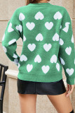 Heart Pattern Knitting Pullover Sweater