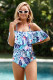 Multicolor Print Ruffled One-piece Swimsuit