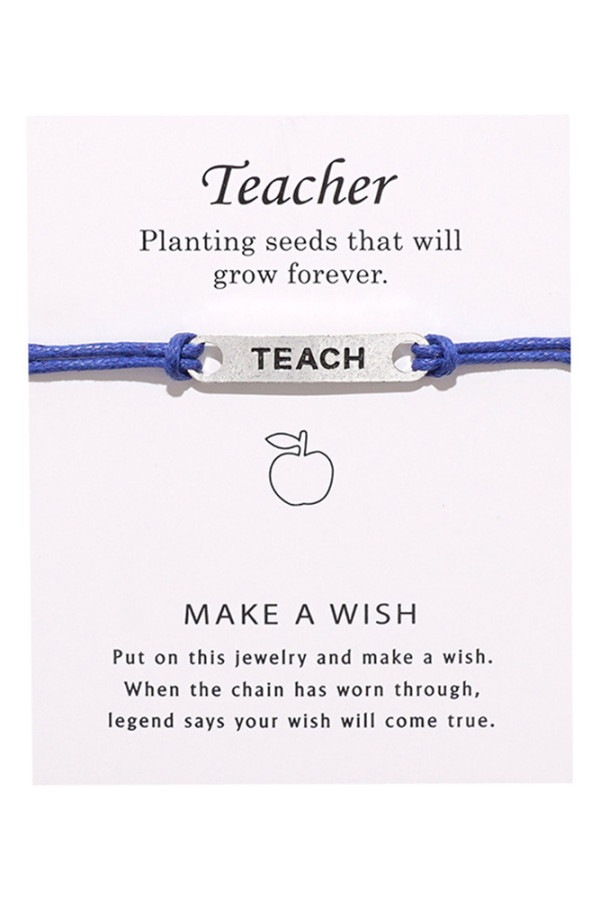 Teacher's Bracelets With Card MOQ 5PCS