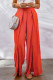 Orange Splits Wide Leg High Waist Pants