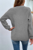 Plain Slope V Neck Pullover Sweaters
