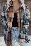 Plaid Colorblock Button Pocket Shirt