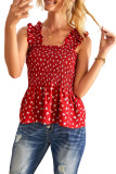 Red Floral Smock Tank